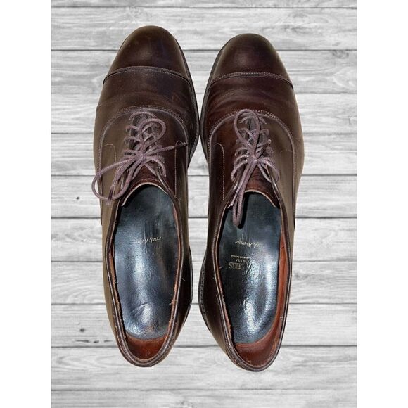 Allen Edmonds Park Avenue Shoes Men’s Size 11 D Brown Cap Toe Tie Up 5845 main image 7